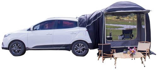 Meoky Automatisches Pop-up-Zelt, Autozelt, SUV-Campingzelt, Heckzelt geeignet für jedes Fahrzeugmodell unter 2M,Schwarz