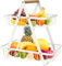Sonhomay Cesta de frutas de 2 niveles, soporte resistente para cuenco de frutas, cesta de pan, estante desmontable para verduras, cocina, mesa de comedor, despensa