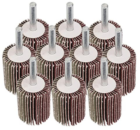 10 Pièces Tête de Roue à Lamelles de Ponçage de Roue à Lamelles Abrasives, Outil de Meulage Ponceuse à Lamelles de Papier de Verre Meule de Ponçage Tête de Meulage Outil Rotatif