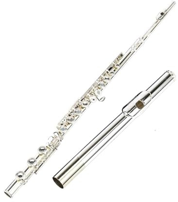 Flauto traverso flauto per principianti Strumento per esame per principianti di flauto con bocchino in argento a 16 fori aperto e chiuso