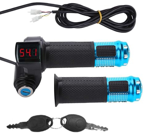 Kunray E Scooter Gasgriff 12V–96V Universeller E Bike Gasgriff mit LCD-Bildschirm, 48V Gasgriff für Ebike, Go-Karts, Elektroroller