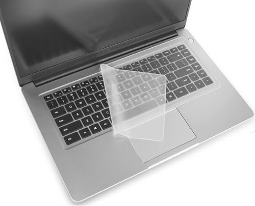 1 Stück Universal Silikon Tastaturschutzfolie für 15-17 Zoll Laptops & Desktop PCs - Ultradünne wasserdichte Tastaturabdeckung mit Staubschutz, Antirutsch-Design und Hygieneschutz (Transparent)