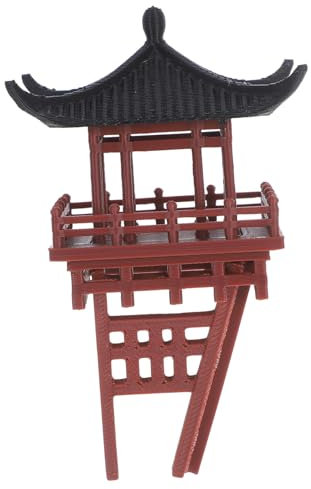 CAXUSD Mini Pagoda Statua Plastica Padiglione Piccolo Ornamento Giardino Miniatura Zen Acquario Terrario Paesaggio