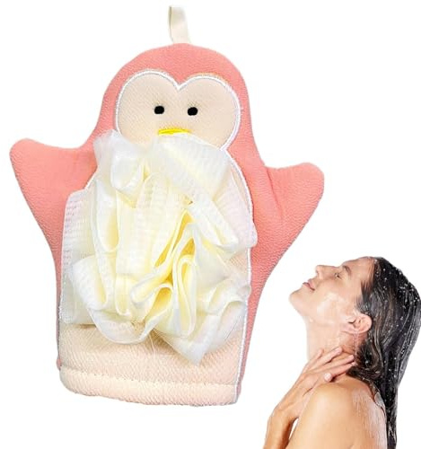 Exfoliante de mitonado de ducha, Guante de exfoliante corporal Lindos | Puff y guante de ducha, accesorios de baño para la extracción de la piel muerta