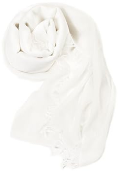 MAPIMANIA - Halstuch Damen aus Bambus Viskose 100%, Weiß, Sommerschal Made in Italy, 180x90, Pashminas Schal Sommer leicht und elegant - Eco-Friendly