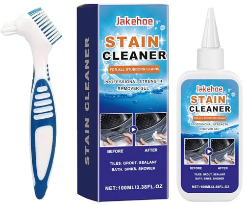 Küchenreiniger für den Haushalt Fleckenentferner-Gel mit Pinsel Reinigungsmittel Extra Stark Fettlöser All-in-1 Fettlöser Küche Putzmittel Glaskeramik Reiniger für Bad Küche und Silikonfugen