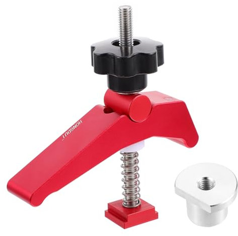 POPETPOP Aluminium Alloy T Track Clamp Woodworking Hold Down Clamp Heavy Duty, Easy to Install, Prevent Slipping, Suitable for Drill and CNC Woodworking Tools