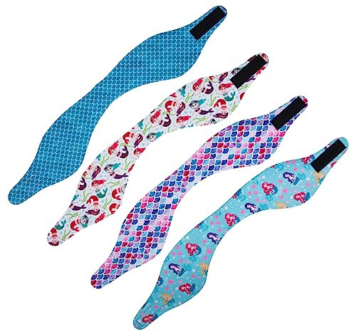 HEMOTON 4pcs Elastic Swim Headband Ear Covers Adjustable Ear Protector Bathing Shower Protection Suitable for Swimming and Yoga Random Style