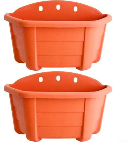 EasyByMall Pots de fleurs suspendus avec design circulaire et auto-arrosage pour un entretien idéal des plantes (rouge brique)