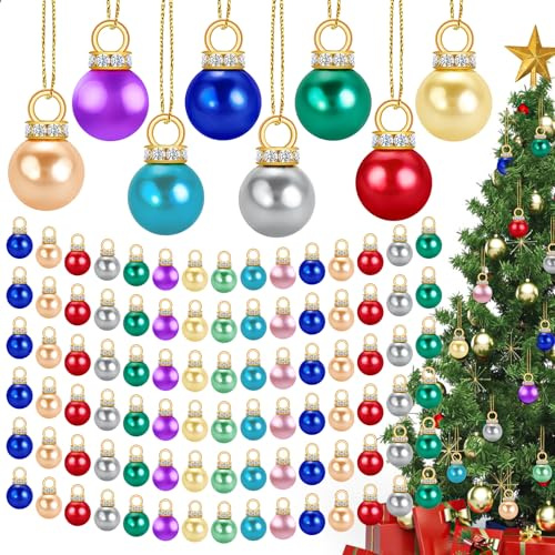 XIMISHOP 100 Stück Mini Weihnachtskugeln, 10 Farben Christbaumkugeln | Klein Bunt Weihnachtsbaumkugeln Kunststoff Miniatur Kugeln Weihnachten Weihnachtsbaumschmuck für Weihnachten Urlaub PartyDeko