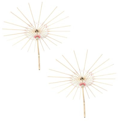 Garneck 2 Pack Bamboo Oiled Paper Umbrella Stands for Home Décor