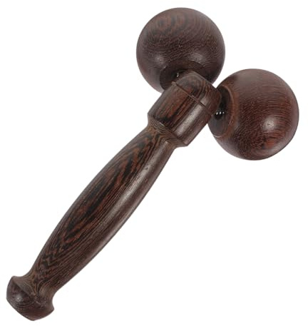 WEKADRIN Gesichtsmassage roller aus Hartholz Handlicher Doppel kugel massageroller für Gesicht Augen Nacken und Körper Manuelles Massagegerät zur Hautstraffung und Entspannung für Frauen