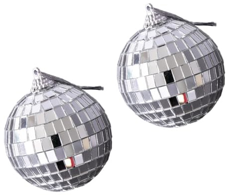 Uonlytech Ornement de Boules à Facettes en Acrylique 2pcs, Accessoires Décoratifs Photographie Toucher Doux et Étanche, pour Décoration de Fond Photo