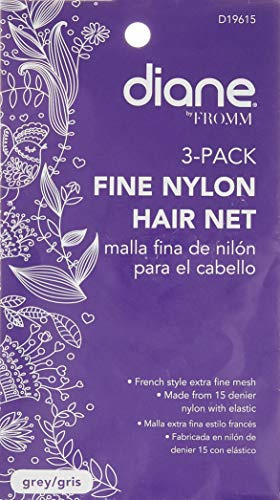 Diane Nylon Net French Elastic, Grey, 3 Count