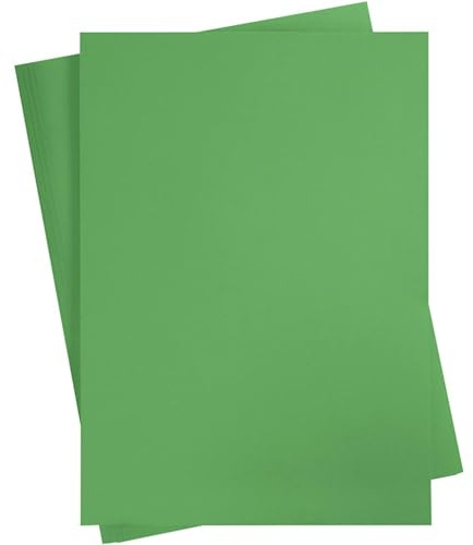 Färgat kort, A2 420 x 600 mm, 180 g, gräsgrön, 10 ark