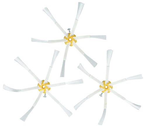 vhbw 3X Cepillo Lateral Compatible con iRobot Roomba 555, 560, 580, 562, 570, 563, 540, 550, 565, 564 Robot Aspirador - Set cepillos, Blanco