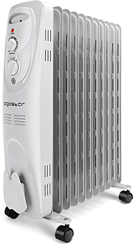 Aigostar Pangpang 2300W Ölradiator, Radiatoren Heizkörper Elektrisch Heizung mit Thermostat, 11 Rippen, 3 Heizstufen, Elektroheizung Energiesparend Radiator, weiß
