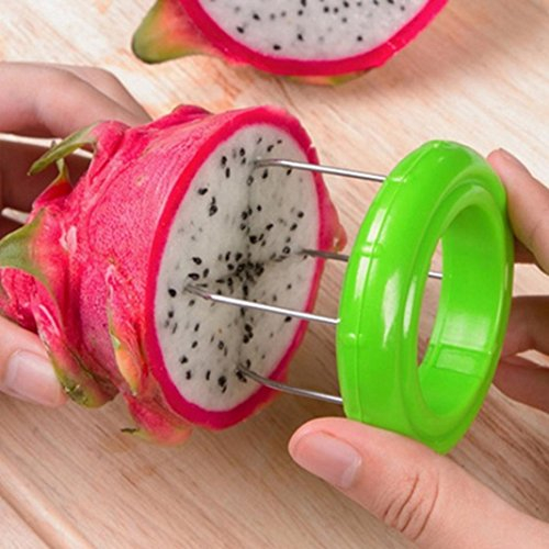 Novelty Kiwi Cutter Peeler Vegetable Fruit Slicer Kitchen Food Divider Corers Digging Core Twister (Green)