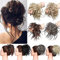 Rich Choices Extension clip capelli veri, Disordinato Pelo arruffato, Pezzo Scrunchies Estensioni di panino ondulato Elastico, Chignon Coda di cavallo Marrone medio