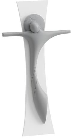 MAZZOLA LUCE Crocifisso a parete o da tavolo moderno 30x15.5 cm design stilizzato bianco grigio Made in Italy Elevata qualità