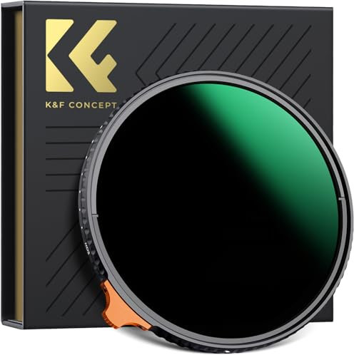 K&F CONCEPT Variabler ND Filter 82mm ND3-ND1000 Graufilter (1.5-10 Blendenstufen) （Nano-Xcel）