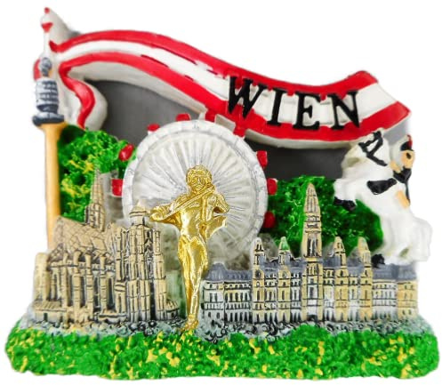 Magnet Souvenir Wien 7 x 6 x 2 cm Kühlschrankmagnet Stadt Figur Deko GCG 0410