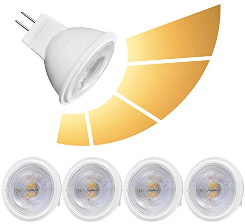 COITROZR MR11 GU4 LED Ampoules, 3W AC/DC 12V, 300LM Équivalent for Les Ampoules halogènes 30W, Dimmable Pas de Scintillement, 4pcs (Color : Warm White 3000K)