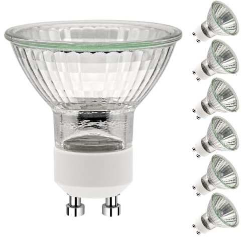 Simusi GU10 Halogen Leuchtmittel, Reflekto GU10 35W (6 Stück), Dimmbar, 2700K Warmweiß für Küche, Büro, Zuhause
