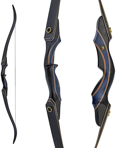 DRAKE ARCHERY Elite Blue Royal - 60 Zoll - 20-60 lbs - Take Down Recurvebogen (30 lbs, Rechtshand)