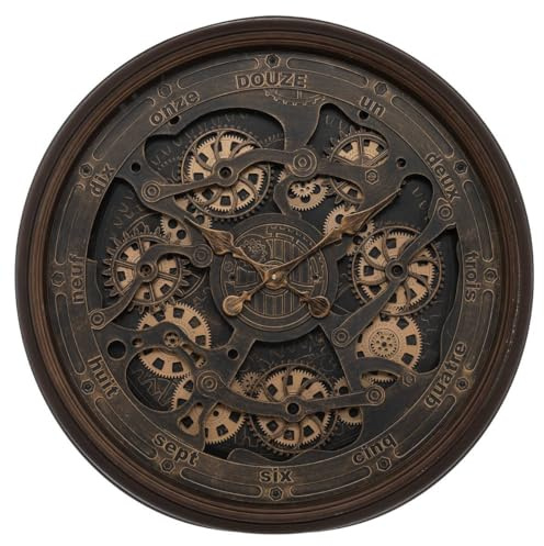 Grande Pendule Murale rouages apparents et Aiguilles à l'ancienne D 76 cm rétro & Vintage - Atmosphera