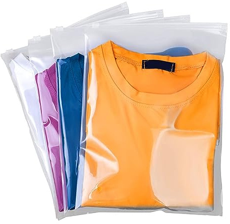 QISF 50 Pièces Sac Zipper Vêtements, 30 x 40 cm Pochette Étanche Transparent Sac de Rangement, Non Poreux Sac Vetement pour Chaussures, Costume, Maquillage, Sous-Vêtements