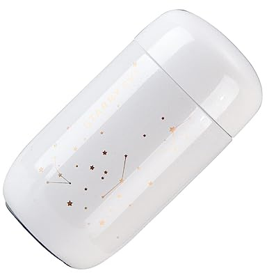 susiodeu Taza de café aislada a prueba de fugas con cielo estrellado de 200ml, termo de acero inoxidable, botella de agua portátil para acampar en casa, térmica, Blanco