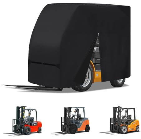 Gaffeltruckskydd, 600D oxfordtyg gaffeltruckskydd, utrustad med dragkedja, 250 cm L x 115 cm B x 203 cm H, passar alla gaffeltruckar upp till cirka 3,6 kg, svart