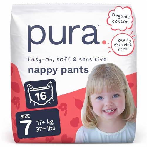 Pura Öko Höschen Gr.7 (17kg+) 16 Stück Einweg Unterhosen für empfindliche und allergische Haut parfümfrei Seitenauszug
