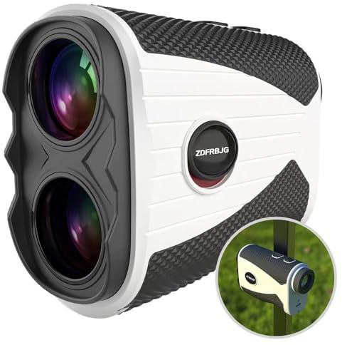 Telémetro de golf con pendiente de 1200 yardas, buscador láser de golf con vibración de bloqueo de mástil de bandera, aumento 7X, medidor de distancia láser recargable con alta precisión