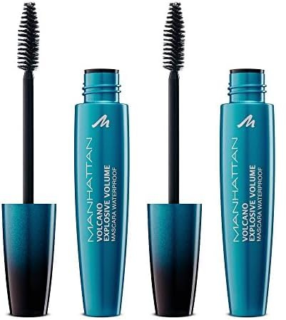 Manhattan Volcano Mascara Waterproof, Wasserfeste Wimperntusche für unschlagbares Volumen und maximale Farb-Definition der Wimpern, Farbe Black 1010N, 1 x 10ml (Packung mit 2)