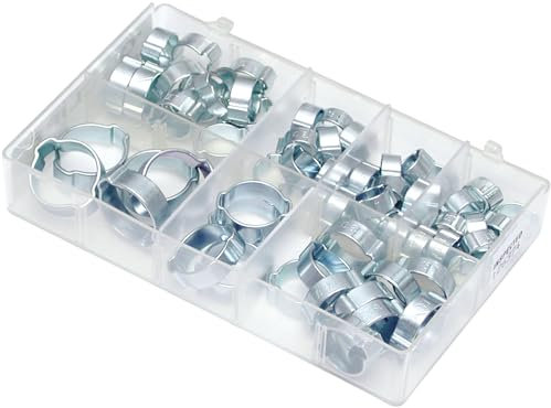Zinc Plated Mini O Clips 2-Ear Tube Fittings Assorted Box 60pcs