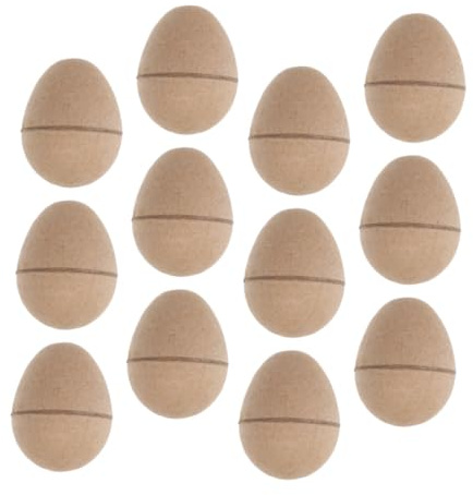 Garneck 12St Ostereier aus Pappmaché Füllstoffe Eier Retro-Eier leere Papiereier Leere Papier Eier Unbemalte Eier Blanko-Ostereier basteln Ostereier aus Papier zum Bemalen Light Brown