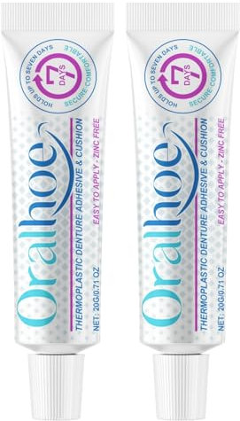 2 Pcs Thermoplastic Denture Adhesive Cream,Denture Repair Kit,False Teeth Adhesi/ve,Denture Glue,False Teet/h Adh/sive,Teet/h Gl/ue for Loose Tooth,Non-Glue Dentur/e Adhesives,Convenient Dental Glu/e