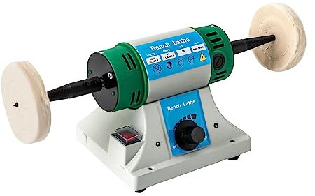 Lucidatrice, lucidatrice da tavolo con ruote in tessuto e ruote in fibra | 320 W, spina europea,10.000 RPM | lucidatrice elettrica, doppia smerigliatrice