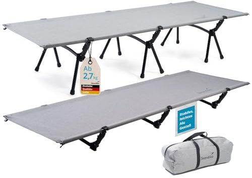 Skandika Lit de Camp Svalig | Lit de Camp Pliable, Pieds Amovibles, Hauteur réglable, Max.150 kg, 192x66 cm, léger | Lit d'appoint, lit Pliant, lit de Camping, Chaise Longue de Camping