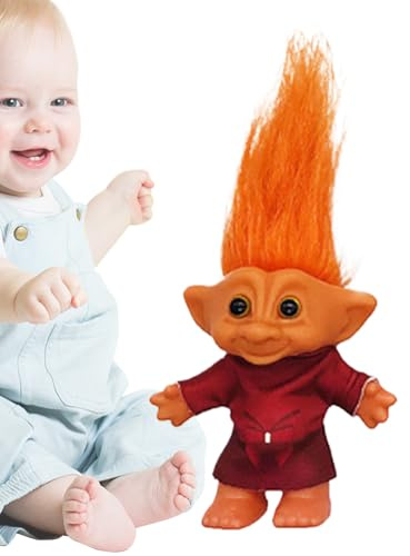 Generisch Kleine Trollpuppen,Retro Weihnachts Trollpuppen Mit Glückssymbol | Retro Lustige Dekofigur Für Wohnzimmer Bücherbank Schreibtisch Dekoration