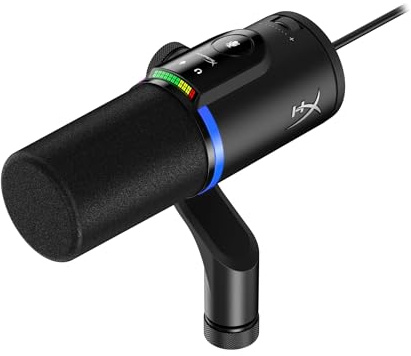 HyperX FlipCast Streaming XLR/USB Dynamic Microphone for PC, MacOS, PlayStation, Nintendo Switch, Broadcast Quality, USB, XLR, Universal Mount, Black