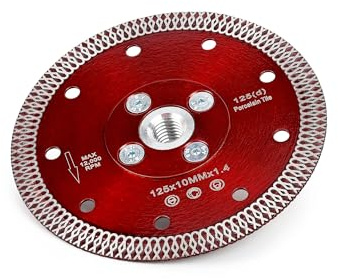 Casaverde Dischi diamantati da 125 mm per gres porcellanato/piastrelle con flangia M14 per tagliare gres porcellanato, granito, marmo