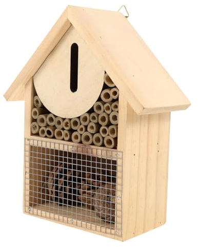 NUOBESTY Tienda de Abejas de Madera Casa Colgante para Jardín Nido de Abeja para Exteriores Solitarias