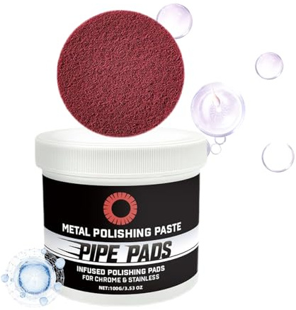 Polierpaste für Metall, Polierpaste für Schwermetalle – zur Beseitigung von Oxidation, Verfärbungen, Aluminium, Chrom, Edelstahl, Messing, Rohre, Kamine, Auspuff