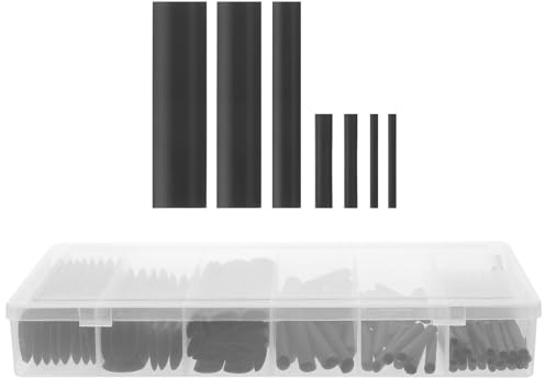 KOMBIUDA 127 pièces Kit de Gaines Thermorétractables Noires Protection Isolation Électrique Câbles Souples Câblage Industriel