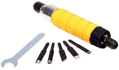 Juego De Tallado Carpintería, Cincel Madera, Máquina Eléctrico, Herramienta Cuchillo Grabado Con 5 Cuchillas Y 1 Llave Fácil de usar