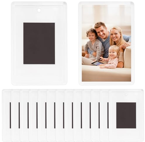 15 Pcs Blank Magnetic Photo Frames for Fridge, Small Magnetic Picture Frames for Fridge, Acrylic Refrigerator Magnet Picture Framesfor 7 x 4,5 cm Photos, Refrigerator and Home Family Gifts