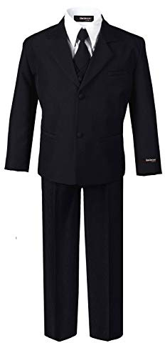 Gino Giovanni Formal Boys Suit from Baby to Teen (6, Black)